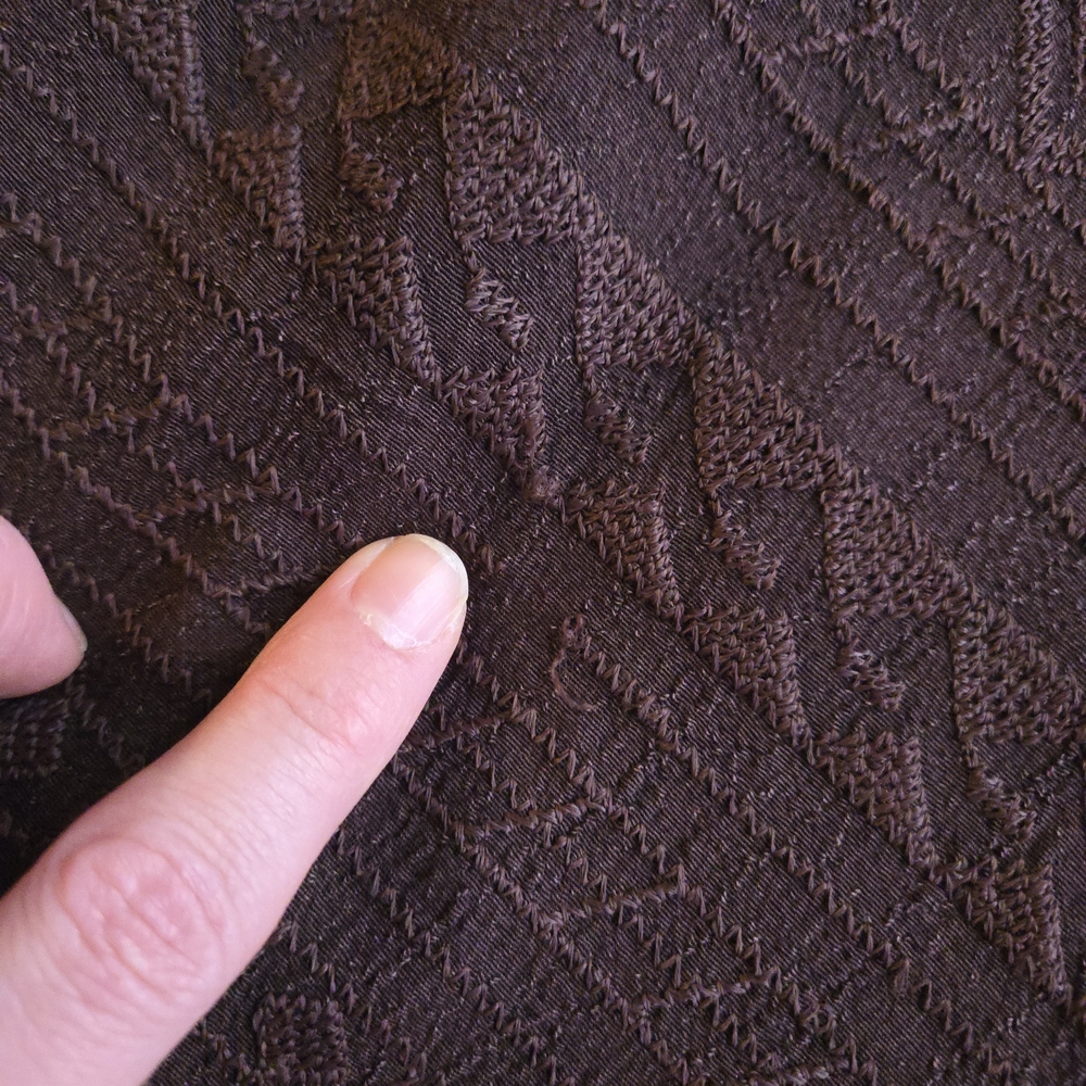 Coldwater Creek Walnut Brown Embroidered Peplum Button Up Blouse - Picture 5 of 13